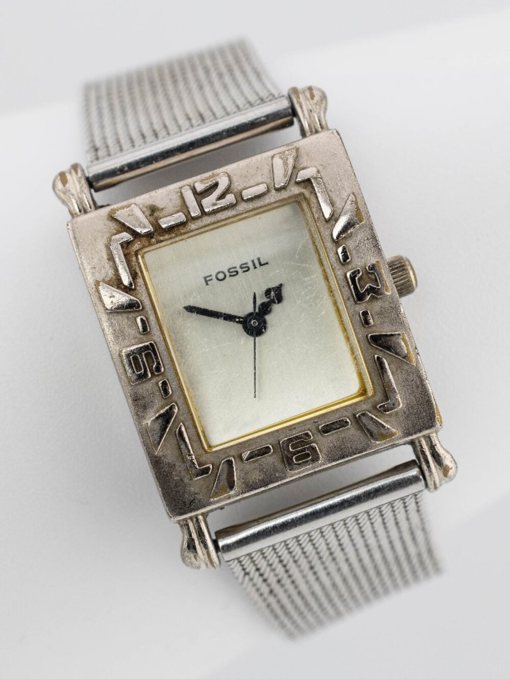 FOSSIL EC-8799 Vintage Mesh Band MOP Quartz Analog Women's Watch New Battery